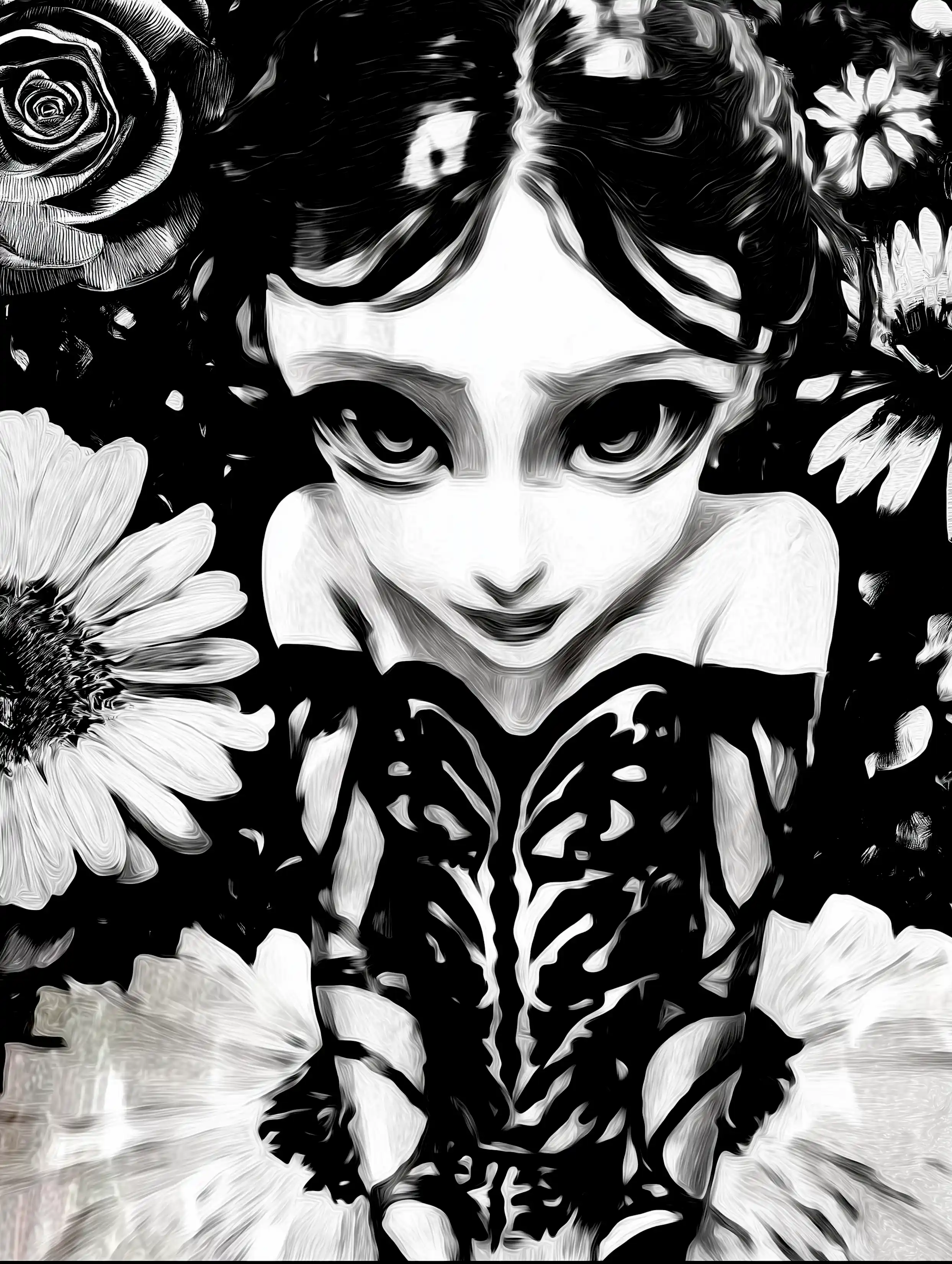 Free ballerina coloring page for adults featuring black and white ballerina